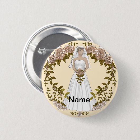 Loving Bride Wedding pin knop Ronde Button 5,7 Cm (Voorkant /achterkant)