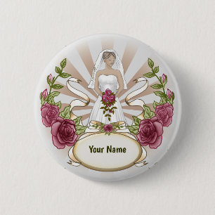 Loving Bride Wedding pin knop Ronde Button 5,7 Cm