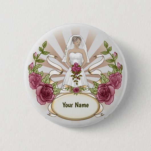Loving Bride Wedding pin knop Ronde Button 5,7 Cm (Voorkant)