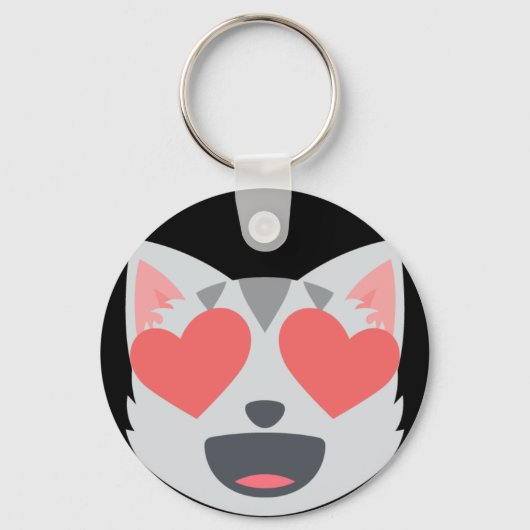 Loving Cat Emoji Sleutelhanger (Voorkant)