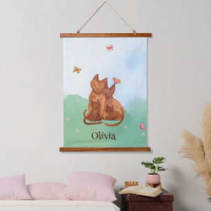 Loving Cat Family Hangend Wandkleed