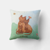 Loving Cat Family Kussen (Achterkant)