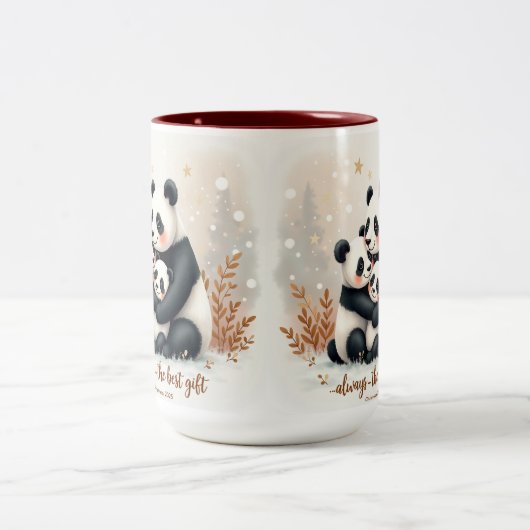 Loving Christmas Mom Mug Tweekleurige Koffiemok (Center)