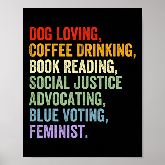 Loving Coffee Drink boek Lezen Sociale Rechtvaardi Poster (Voorkant)