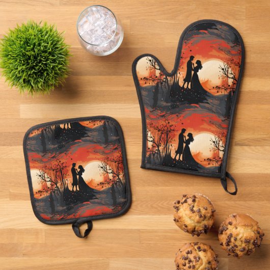 Loving Couple Ovenwant & Pannenlap Set (Top down)