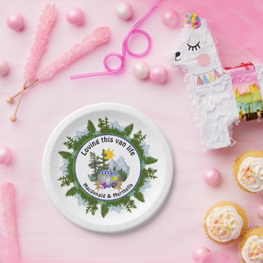 LOVING DIT BUSJE LEVEN gepersonaliseerde caravan c Papieren Bordje (Feest)