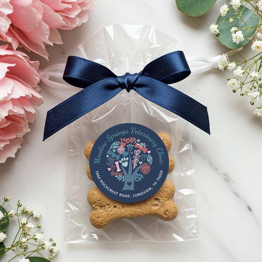 Loving Floral & Foliage Pet Paw Tree Company Ronde Sticker