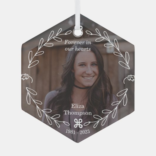 Loving Florals Memorial Glas Ornament (Voorkant)