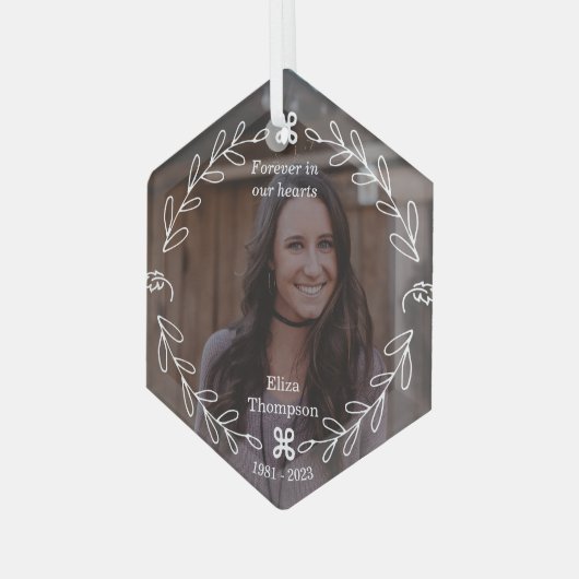 Loving Florals Memorial Glas Ornament (Voorkant links)