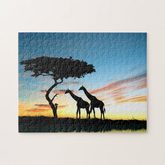 Loving Giraffe Couple, Jigzaag Puzzle Legpuzzel (Horizontaal)