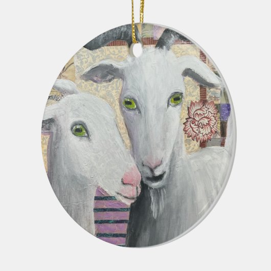 Loving Goats keramisch ornament (Links)