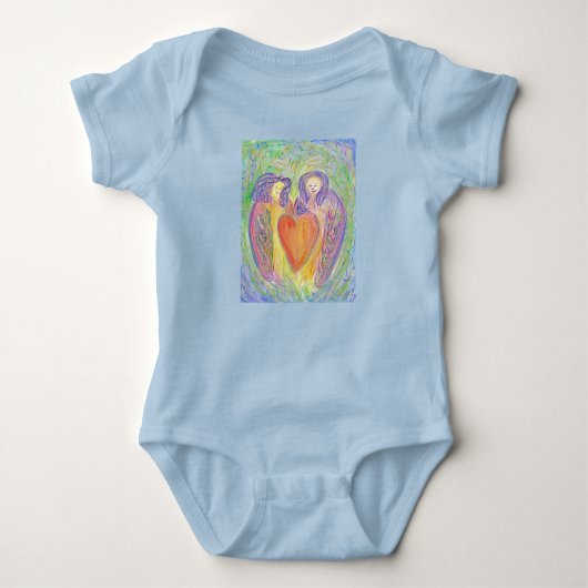 Loving Guardian Angels Heart Art Baby Bodysuit (Voorkant)