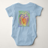 Loving Guardian Angels Heart Art Baby Bodysuit (Achterkant)
