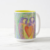 Loving Guardian Angels Heart Art Coffee Mok of Cup (Voorkant rechts)