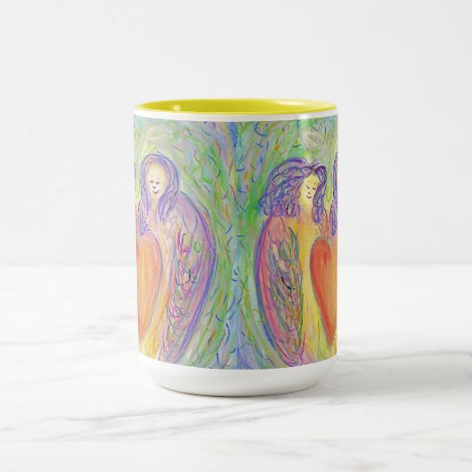Loving Guardian Angels Heart Art Coffee Mok of Cup (Center)