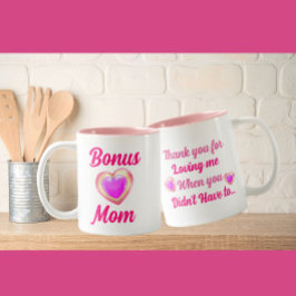 Loving Heart Bonus Mom Bedankt dat je van me houdt Tweekleurige Koffiemok