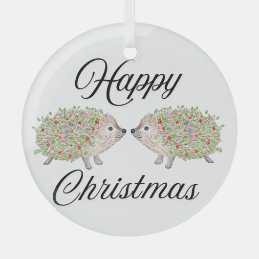 Loving Hedghogs Glas Ornament (Voorkant)
