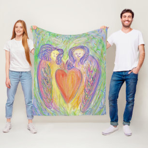 Loving Kind Guardian Angels Cozy Fleece Blanket Deken