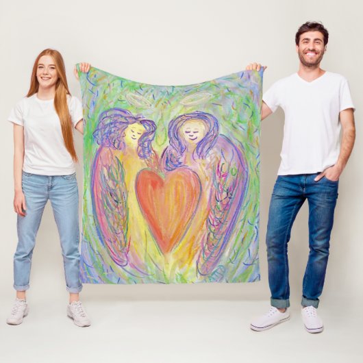 Loving Kind Guardian Angels Cozy Fleece Blanket Deken (In situ)
