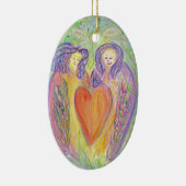Loving Kind Guardian Angels Holiday Gift Ornaments Keramisch Ornament (Rechts)