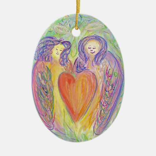 Loving Kind Guardian Angels Holiday Gift Ornaments Keramisch Ornament (Voorkant)