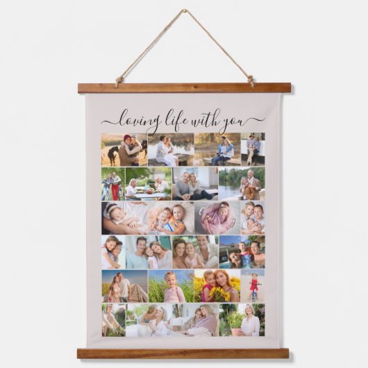 Loving Life Together 48 Photo Masonry Grid Beige Hangend Wandkleed (Voorkant)