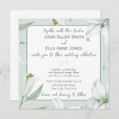 Loving Lillies Wedding Invitation Kaart (Voorkant / Achterkant)