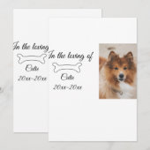 Loving Memorial Keepsake Funeral Voeg huisdier naa Feestdagenkaart (Voorkant / Achterkant)