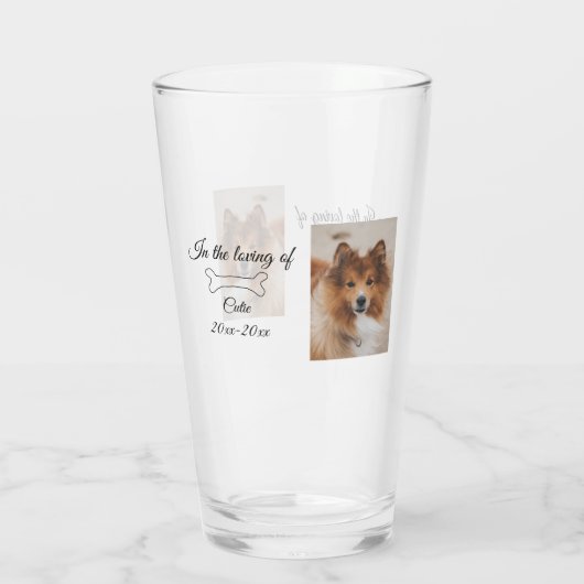 Loving Memorial Keepsake Funeral Voeg huisdier naa Glas (Achterkant)