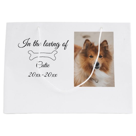 Loving Memorial Keepsake Funeral Voeg huisdier naa Groot Cadeauzakje (Voorkant)