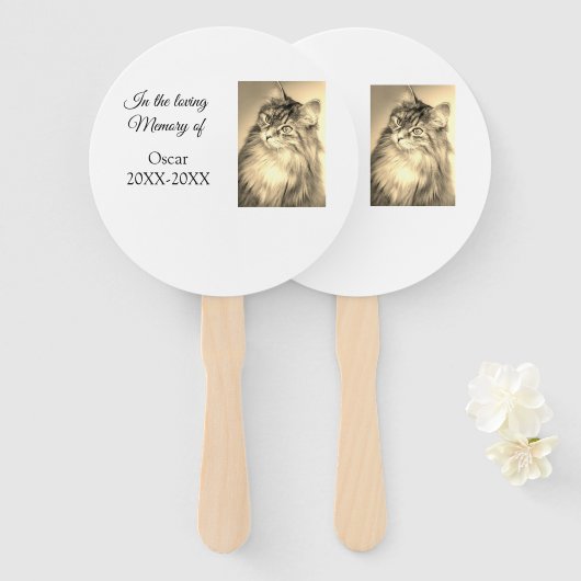 Loving Memorial Keepsake Funeral Voeg huisdier naa Handwaaier (Voorkant en achterkant)