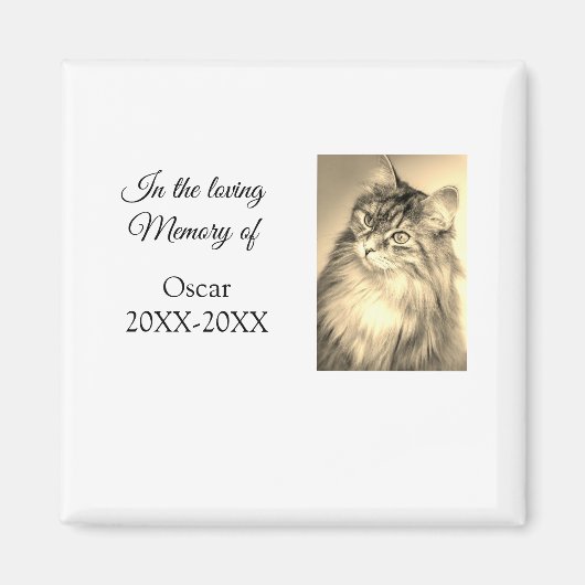 Loving Memorial Keepsake Funeral Voeg huisdier naa Magneet (Voorkant)
