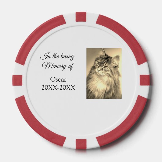 Loving Memorial Keepsake Funeral Voeg huisdier naa Poker Chips (Voorkant)
