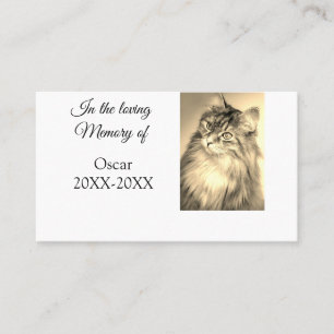 Loving Memorial Keepsake Funeral Voeg huisdier naa Visitekaartje