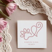 Loving Memorial Pet Paw Print & Heart Together Rubberstempel