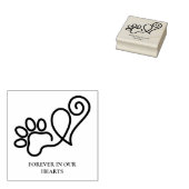 Loving Memorial Pet Paw Print & Heart Together Rubberstempel (Gestempeld)