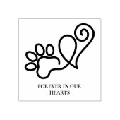 Loving Memorial Pet Paw Print & Heart Together Rubberstempel (Afrduk)