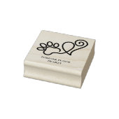 Loving Memorial Pet Paw Print & Heart Together Rubberstempel (Stempel)