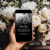 Loving Memory 2-foto Elegant Script begrafenis Bedankkaart