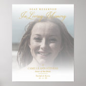 Loving Memory Gold Wedding Reserved Seat Loved One Poster (Voorkant)