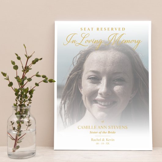 Loving Memory Gold Wedding Reserved Seat Loved One Poster