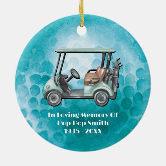 Loving Memory Golf Memorial Keramisch Ornament (Achterkant)
