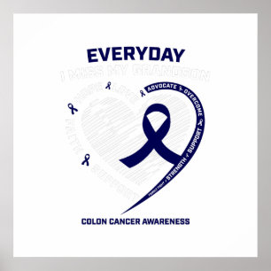 Loving Memory Grandson Women Men Kids Colon Gift Poster