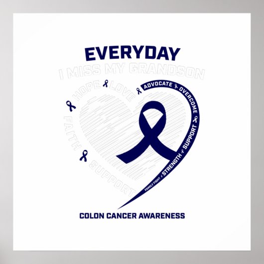 Loving Memory Grandson Women Men Kids Colon Gift Poster (Voorkant)