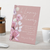 Loving Memory Memorial Floral Dusty Roos Wedding Reclamebord Met Voetstuk (Insitu)