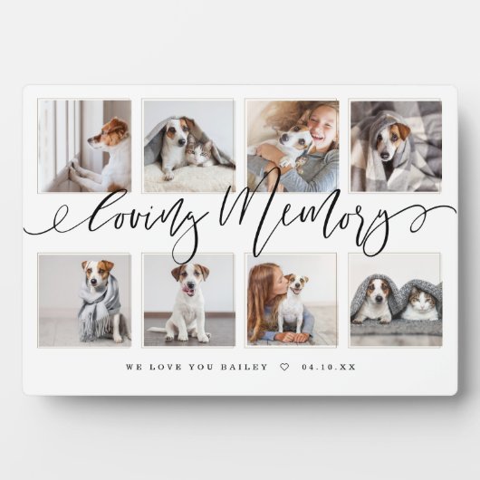 Loving Memory | Moderne Fotocollage voor huisdierh Fotoplaat (voorkant)