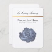 Loving Memory  Roos 3 Begrafenisaankondiging Kaart (Voorkant / Achterkant)