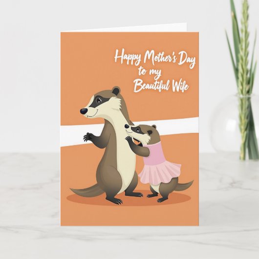Loving Mustelids Mothers Day Card Kaart (Voorkant)