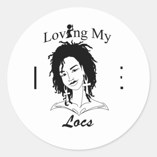 Loving My Locs Ronde Sticker (Voorkant)