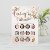 LOVING OF ARBEID Baby shower Spel Schattige Beer Kaart (Staand voorkant)